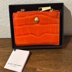 Kurt Geiger Orange Croc-Embossed Wallet
